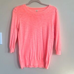 J. Crew Lightweight Cotton Blend Sweater - Neon Orange